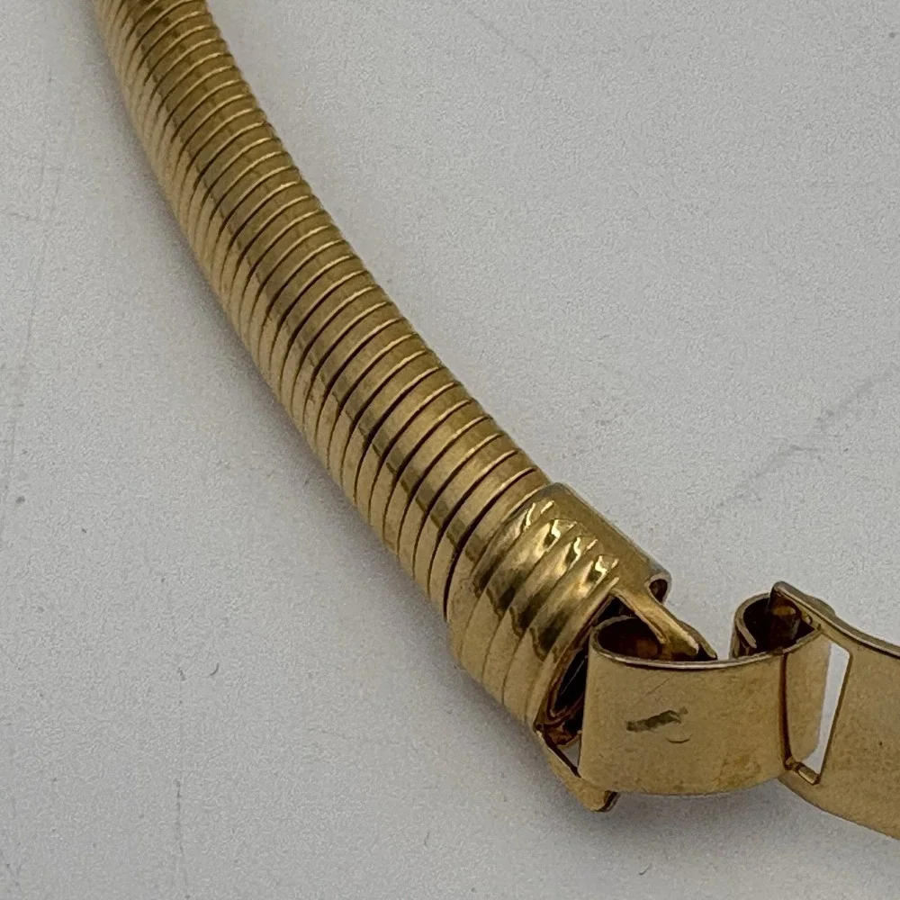 1980s Gold Tone Stretch Snake Chain Belt‎ Adjustable Buckle Waist 24